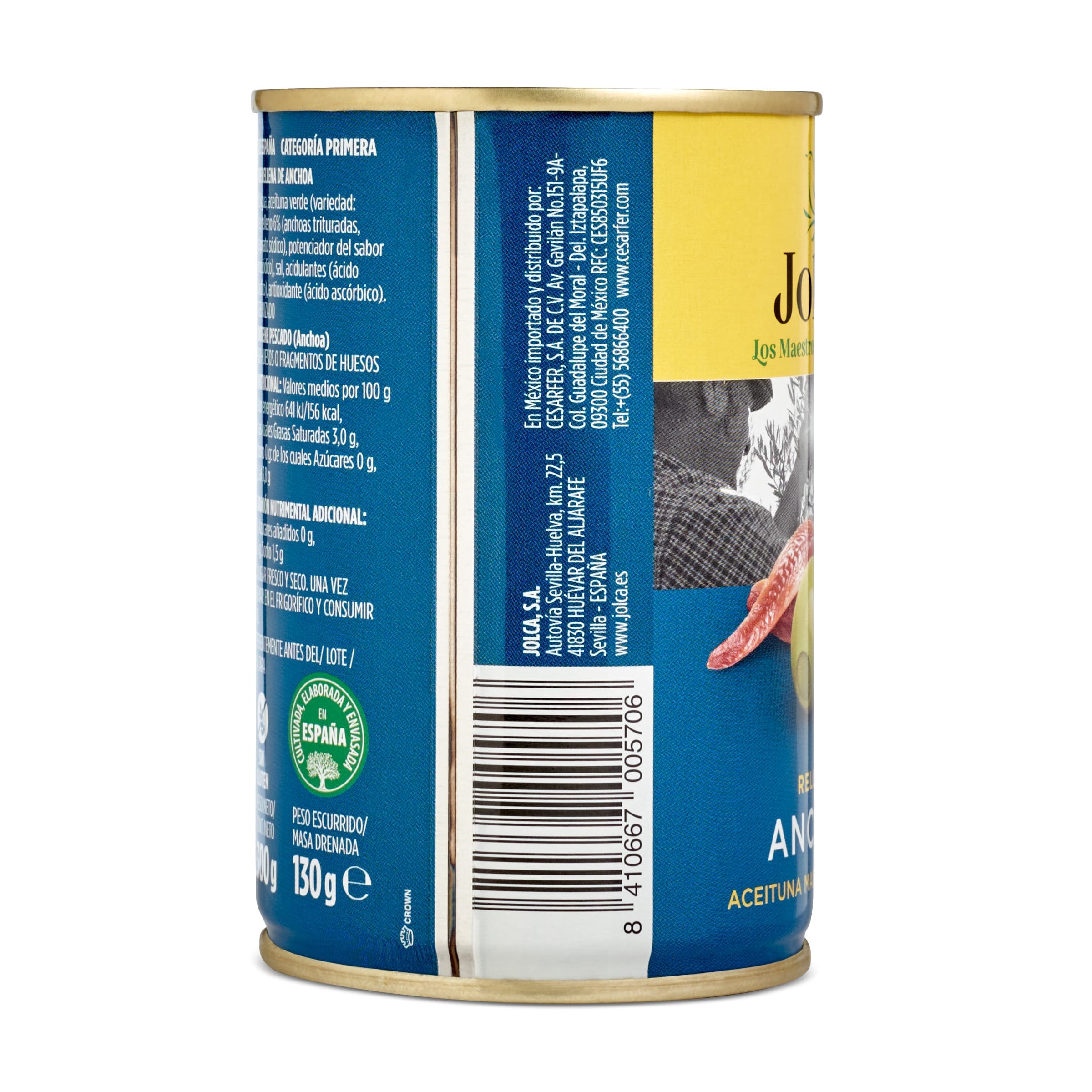 Aceitunas rellenas de anchoa Jolca 130 g