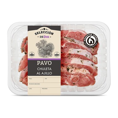 Chuletas de pavo al ajillo SELECCION DE DIA BANDEJA 650g-1 Chuletas de pavo al ajillo SELECCION DE DIA BANDEJA 650g-1