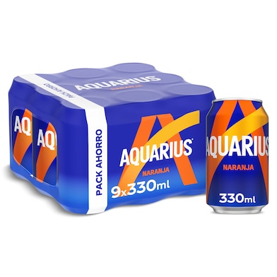 Bebida refrescante de naranja Aquarius lata 9 x 33 cl-0