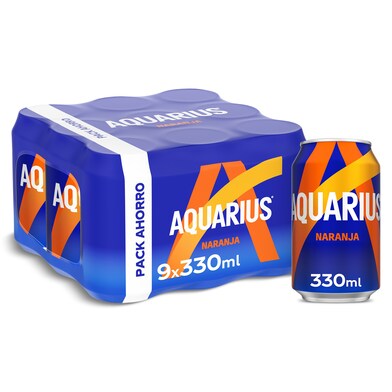 Bebida refrescante de naranja Aquarius lata 9 x 33 cl-0 Bebida refrescante de naranja Aquarius lata 9 x 33 cl-0
