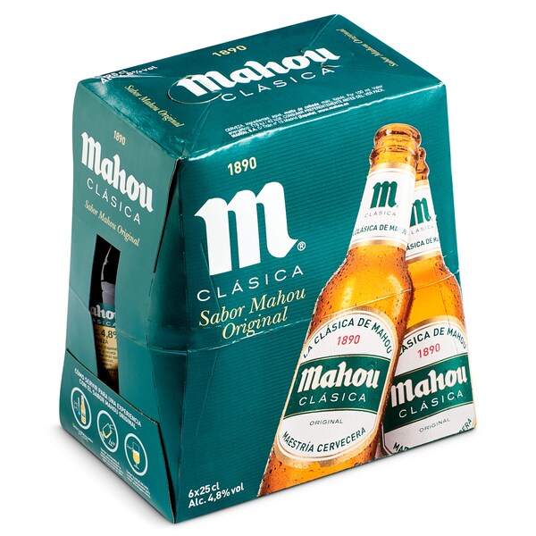 Cerveza Clásica Mahou Pack 6x25 Cl.