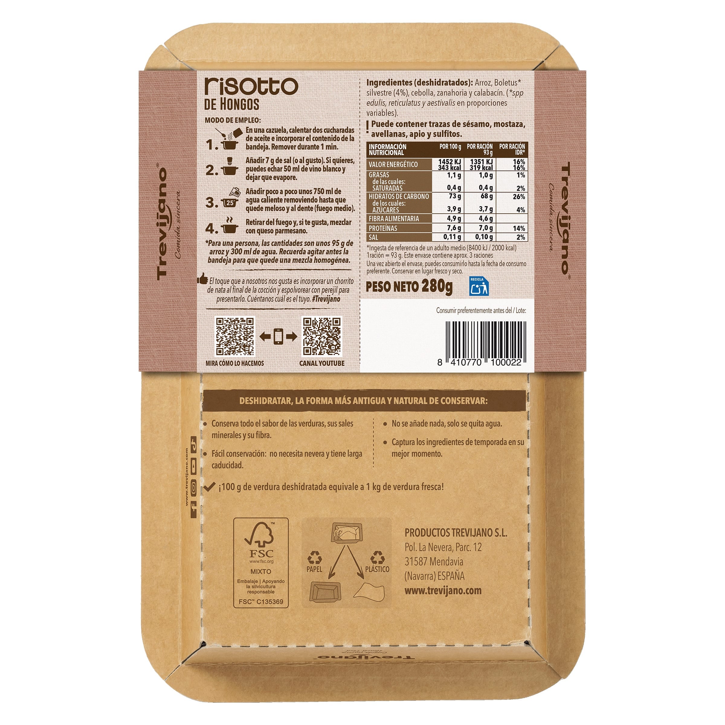 Risotto de hongos Trevijano 280 g