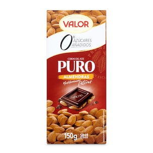 chocolate puro con almendras sin azucar 150 g