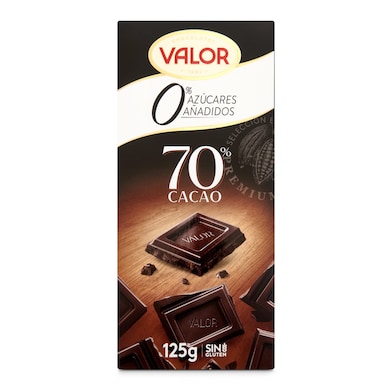Chocolate negro 70% cacao sin azúcar Valor 125 g-0