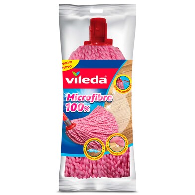 Fregona rosa 100 % microfibra Vileda bolsa 1 unidad-0