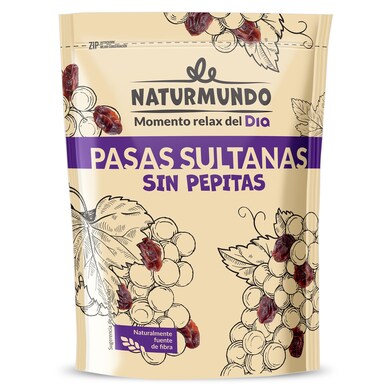 Pasas sultanas sin pepitas Naturmundo de Dia bolsa 200 g-0 Pasas sultanas sin pepitas Naturmundo de Dia bolsa 200 g-0