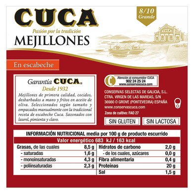 Mejillones en escabeche Cuca lata 69 g-1 Mejillones en escabeche Cuca lata 69 g-1