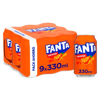 Refresco de naranja Fanta lata 9 x 33 cl-0