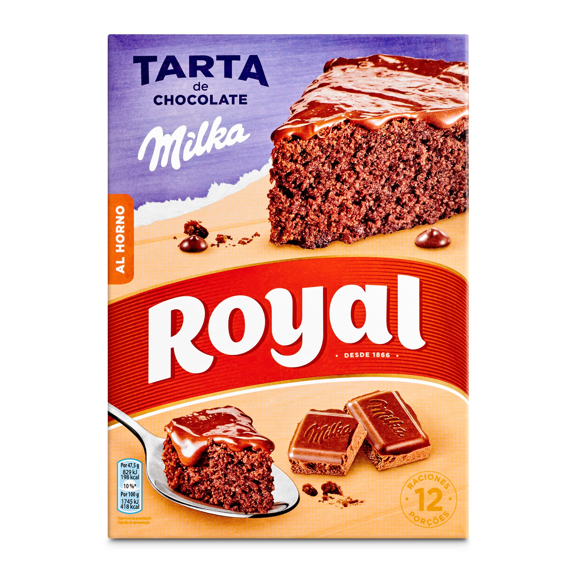 Preparado para tarta de chocolate milka Royal 350 g
