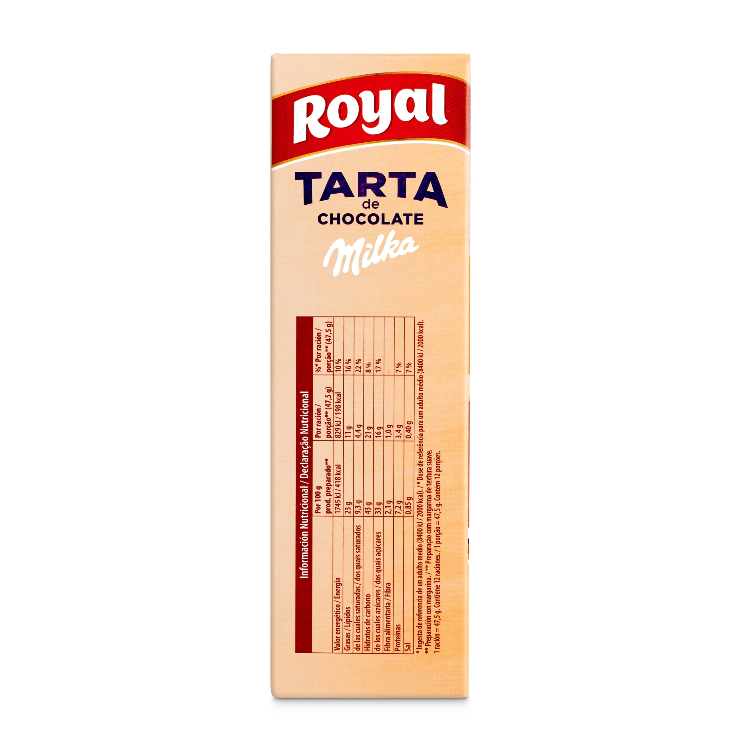 Preparado para tarta de chocolate milka Royal 350 g