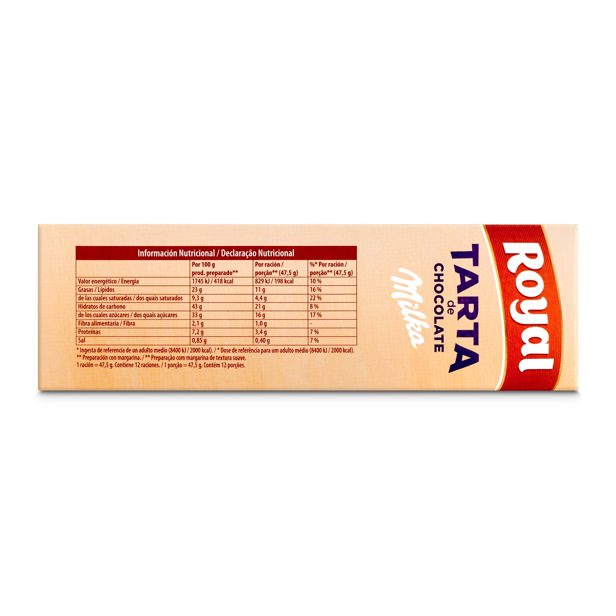 Preparado para tarta de chocolate milka Royal 350 g