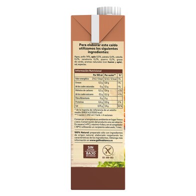 Caldo casero de pollo 100% natural Gallina Blanca brik 1 l-1
