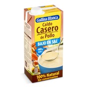 Caldo de pollo bajo en sal 100% natural Gallina Blanca brik 1 l