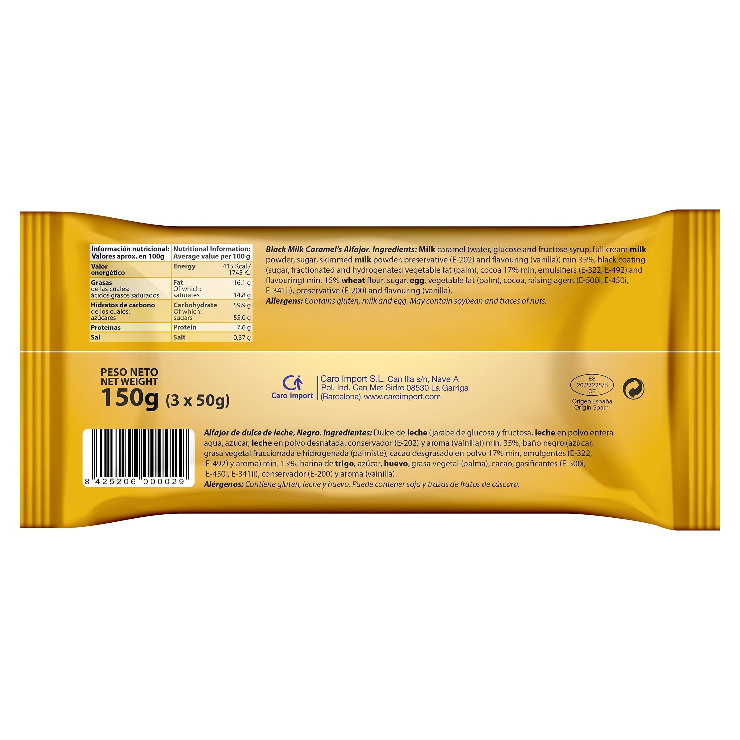 Alfajor con chocolate negro Mardel 150 g