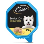 Paté para perros senior con pollo Cesar tarrina 150 g