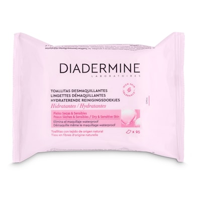 Toallitas desmaquillantes hidratantes pieles Diadermine bolsa 25 unidades-0