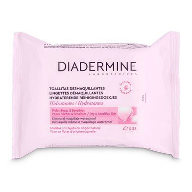 Toallitas desmaquillantes hidratantes pieles Diadermine bolsa 25 unidades-0 Toallitas desmaquillantes hidratantes pieles Diadermine bolsa 25 unidades-0