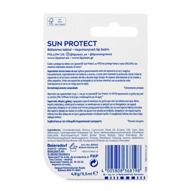 Lápiz labial protector solar spf 30 Liposan 1 unidad-1 Lápiz labial protector solar spf 30 Liposan 1 unidad-1