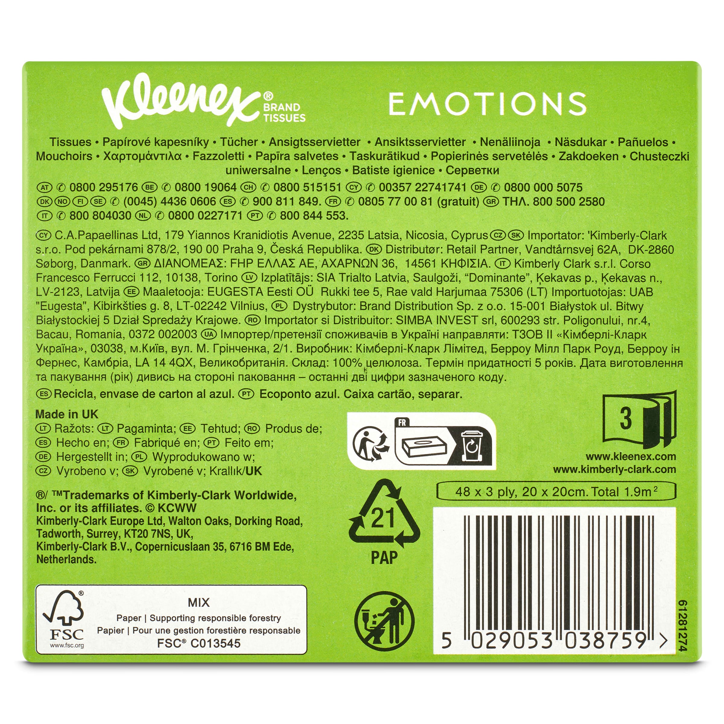 Pañuelos faciales Kleenex 48 unidades