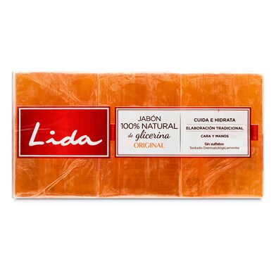 Jabón de manos 100 % natural de glicerina Lida 3 x 125 g-0