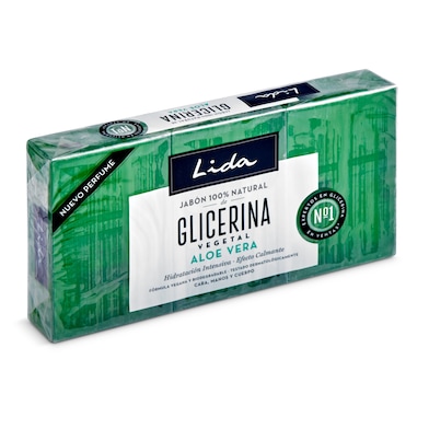 Jabón de manos 100 % natural de glicerina con aloe vera Lida 375 g-0
