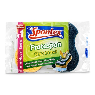 Estropajo con esponja super absorbente Spontex bolsa 2 unidades-0