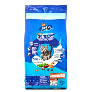 Alimento para gatos sabor salmón, atún y verduras BREKKIES BOLSA 1.5 KG-1 Alimento para gatos sabor salmón, atún y verduras BREKKIES BOLSA 1.5 KG-1