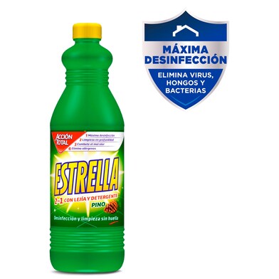Lejía con detergente aroma pino Estrella botella 1.35 l-0 Lejía con detergente aroma pino Estrella botella 1.35 l-0