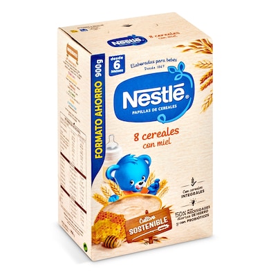 Papilla 8 cereales con miel Nestlé caja 900 g-0