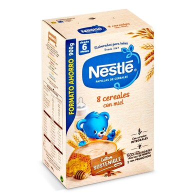 Papilla 8 cereales con miel Nestlé caja 900 g-0