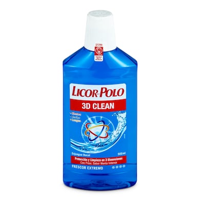 Enjuague bucal antiséptico 3d clean Licor del polo 500 ml-0