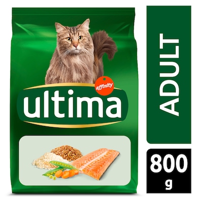 Alimento para gatos adulto sabor salmón Ultima bolsa 800 g-0