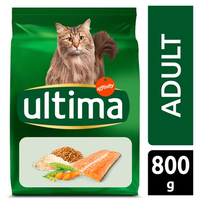 Alimento para gatos adulto sabor salmón Ultima bolsa 800 g-0