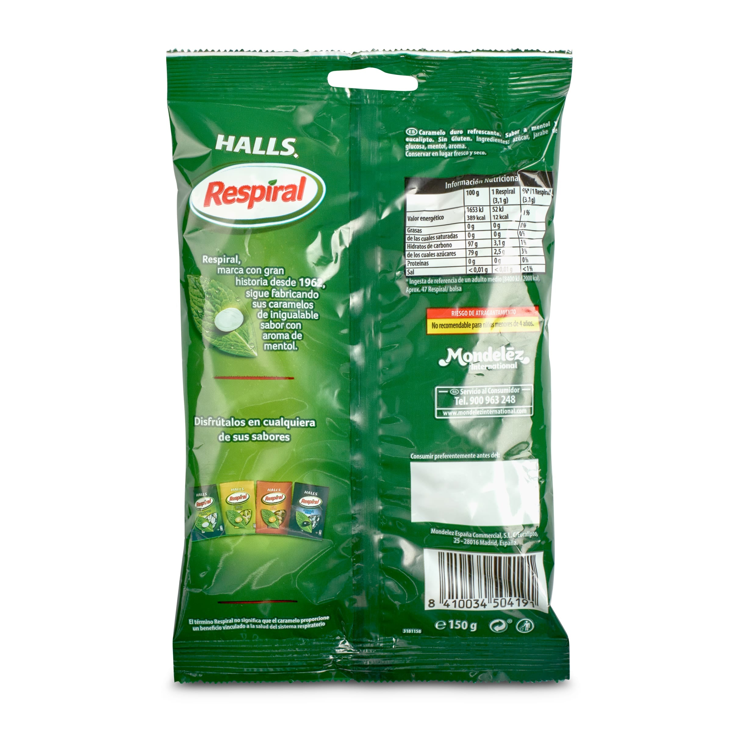 Caramelos de eucalipto y mentol Respiral 150 g