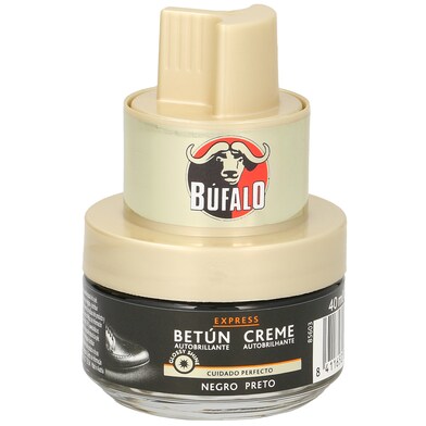 Betun autobrillante para zapatos color negro Bufalo frasco 40 ml-0