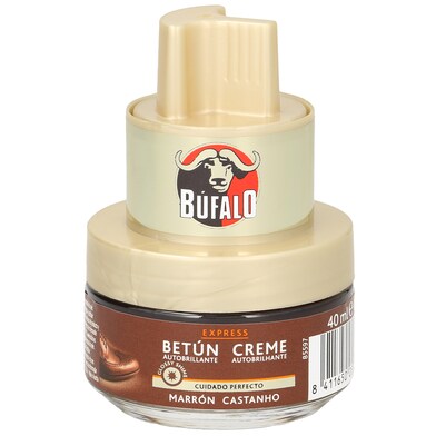 Betun autobrillante para zapatos color marrón Bufalo frasco 40 ml-0 Betun autobrillante para zapatos color marrón Bufalo frasco 40 ml-0
