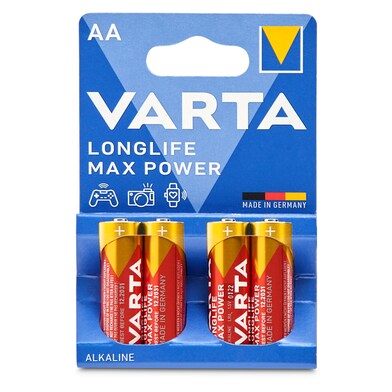 Pila alcalina max power aa Varta blister 4 unidades-0 Pila alcalina max power aa Varta blister 4 unidades-0
