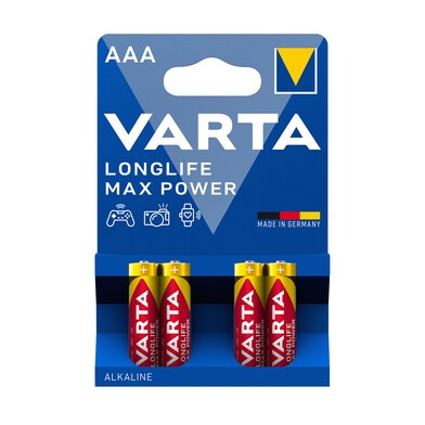 Pila alcalina max power aaa Varta 4 unidades-0 Pila alcalina max power aaa Varta 4 unidades-0