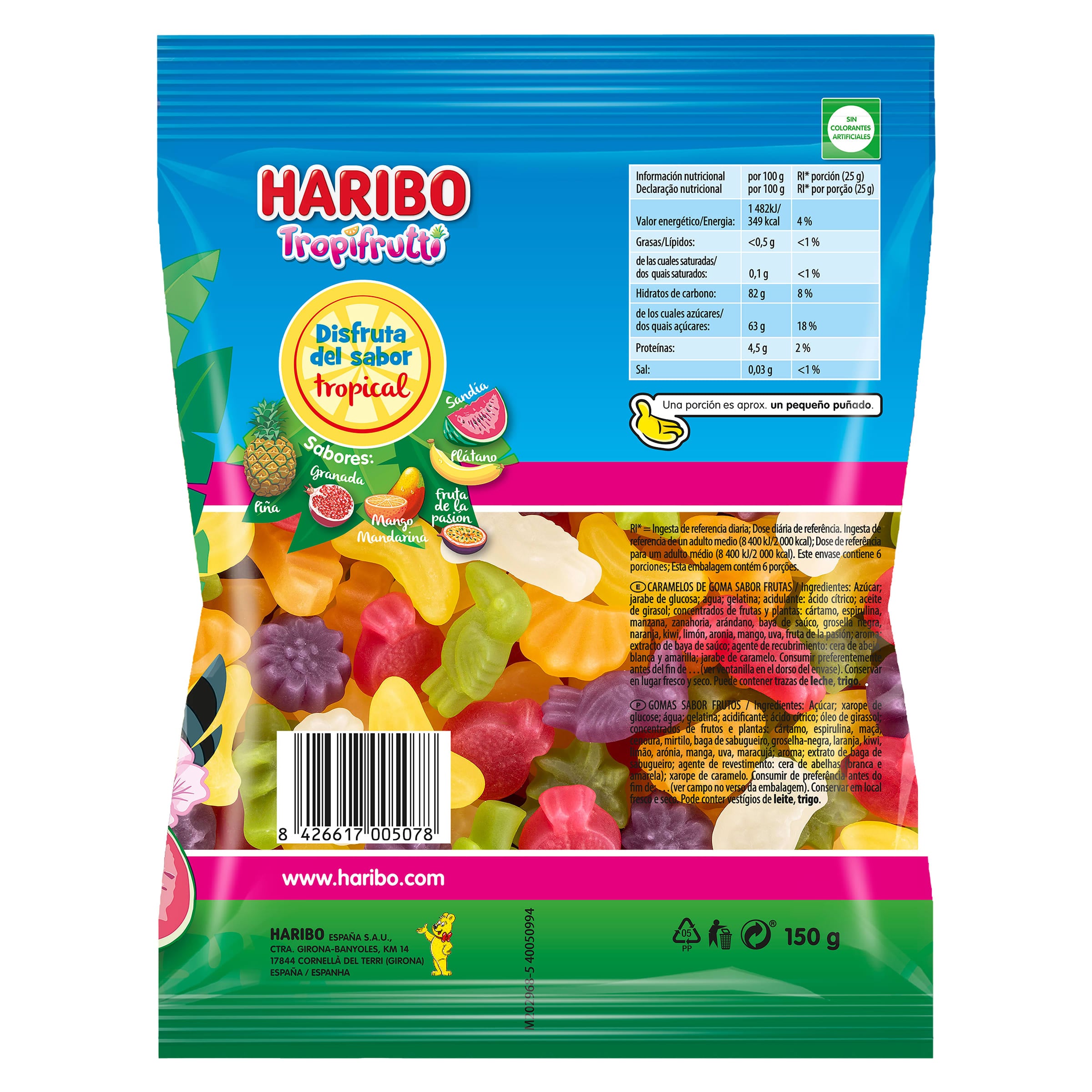 Golosinas tropifrutti Haribo 150 g