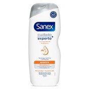 Gel de ducha prebiótico piel sensible Sanex botella 600 ml