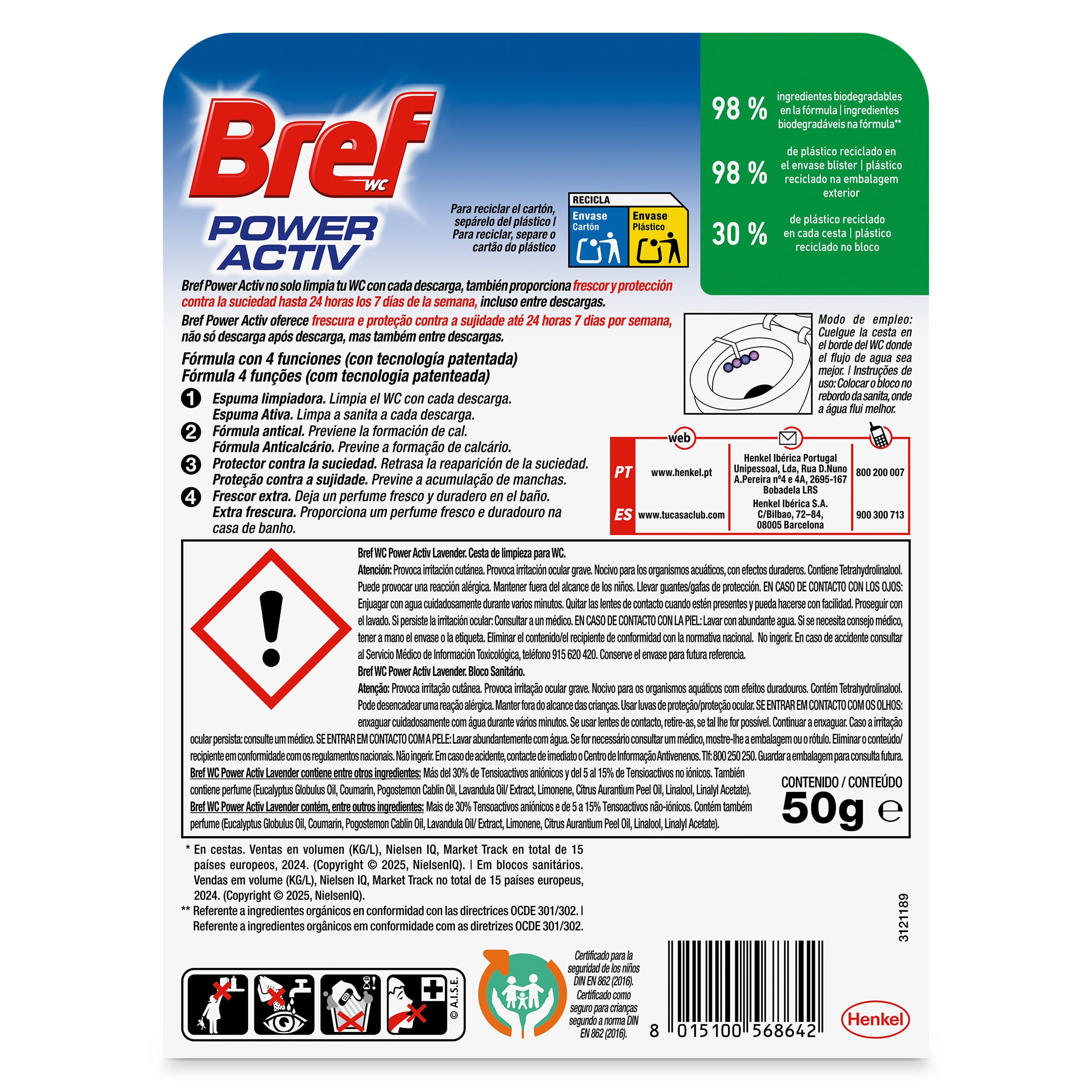 Colgador WC lavanda Bref 1 unidad