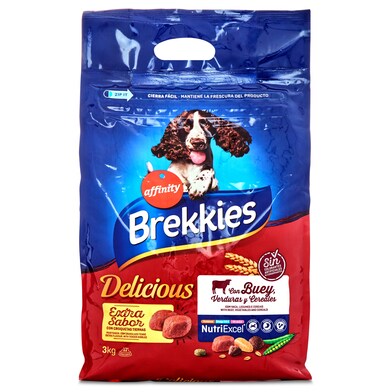 Alimento para perros adultos con buey Brekkies Delicious bolsa 3 Kg-0