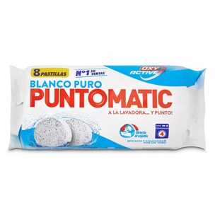 Detergente en pastillas blanco puro Puntomatic 4 lavados