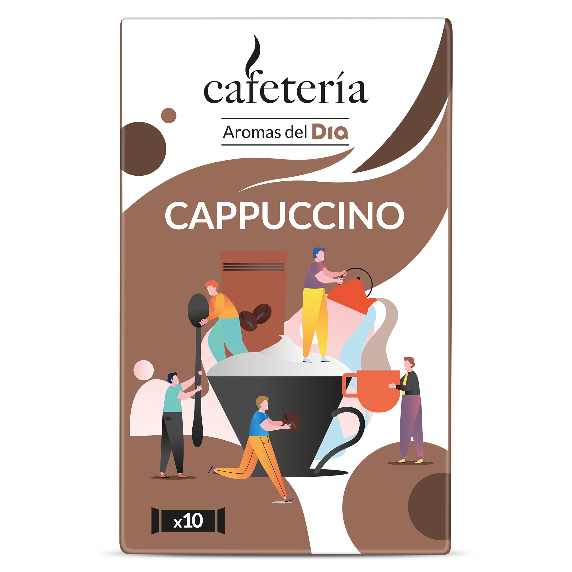 Café soluble cappuccino en sobres Dia Cafetería 125 g