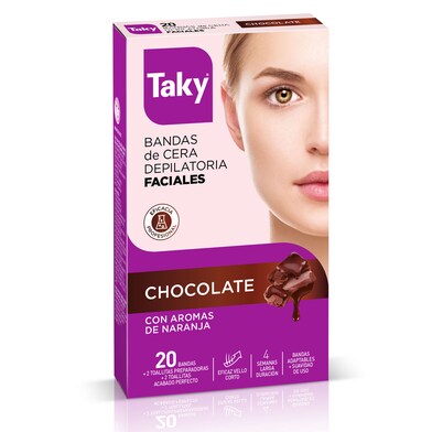 Bandas de cera depilatorias faciales chocolate Taky 20 unidades-0