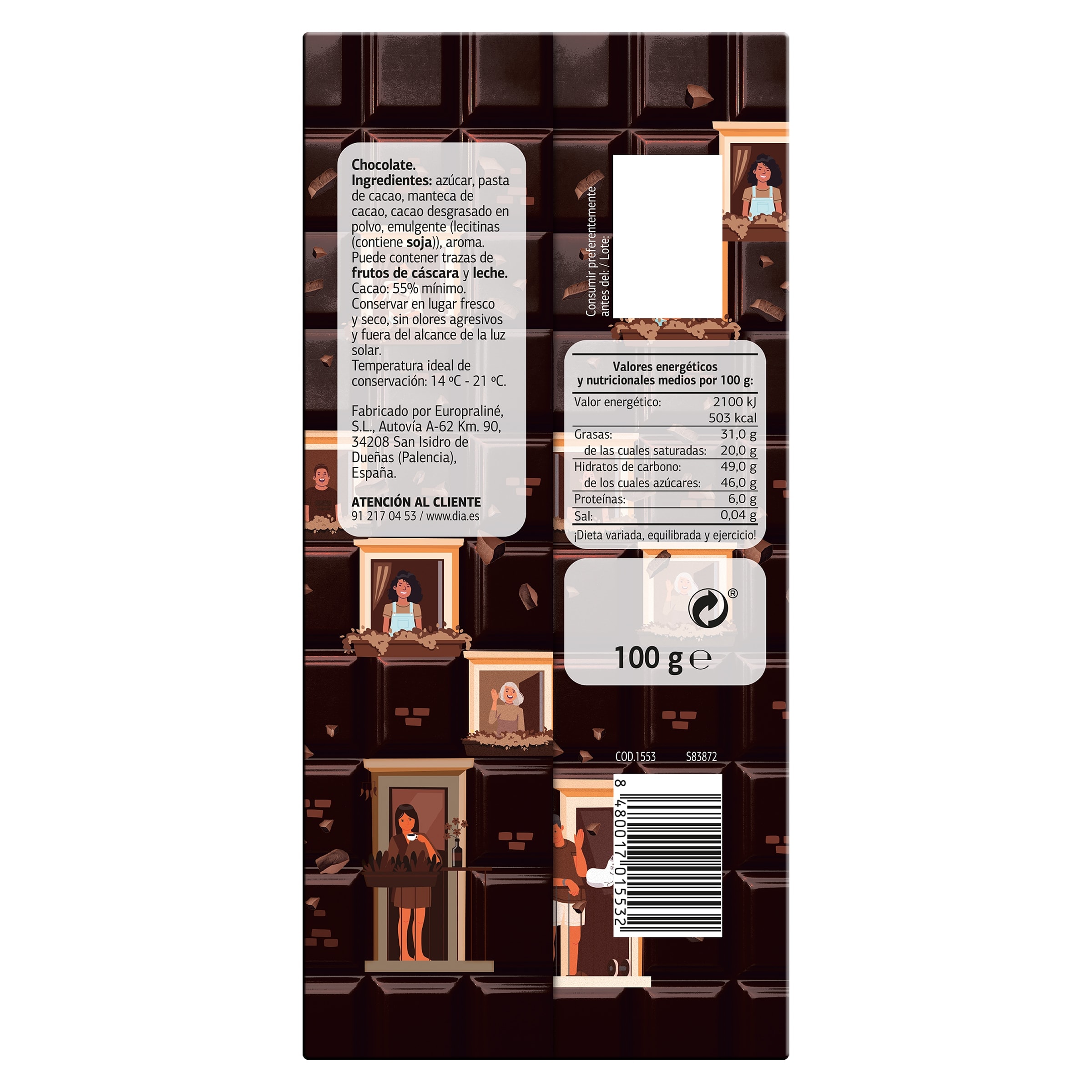Chocolate negro Dia Temptation 100 g