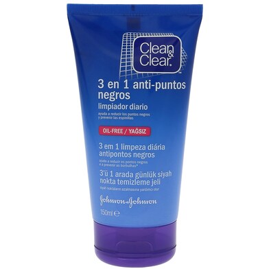 Limpiador diario antipuntos negros 3 en 1 Clean & Clear 150 ml-0 Limpiador diario antipuntos negros 3 en 1 Clean & Clear 150 ml-0