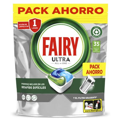 Lavavajillas máquina ultra platinum Fairy bolsa 35 unidades-0