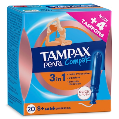 Tampax Compak Pearl superplus 20 unidades-0 Tampax Compak Pearl superplus 20 unidades-0