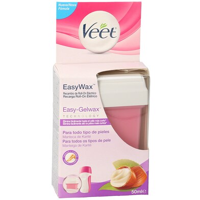 Cera roll on eléctrico piernas y brazos recambio Veet 50 ml-0